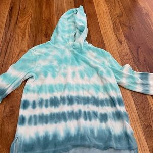 Justice tie dye terry cloth hoodie